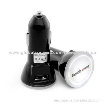 Car Charger with LED Light, 2.1A Output